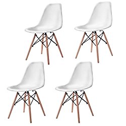 Giantex Set of 4 Mid Century Modern Style DSW Dining Chair Side Wood Leg