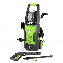 GreenWorks GPW1702 13 amp 1700 PSI 1.2 GPM Electric Pressure Washer with Hose Reel