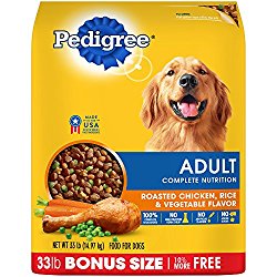 PEDIGREE Adult Complete Nutrition Roasted Chicken, Rice & Vegetable Flavor Dry Dog Food 33 Pounds