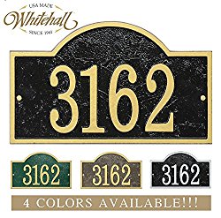 Personalized Cast Metal Address plaque with arch top. Four colors available! Custom house number sign.