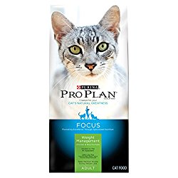 Purina Pro Plan FOCUS Adult Weight Management Chicken & Rice Formula Dry Cat Food – (1) 16 lb. Bag