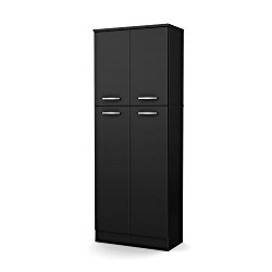South Shore Axess 4-Shelf Pantry Storage, Pure Black