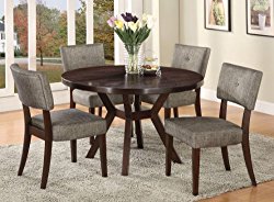 Acme Furniture Top Dining Table Set Espresso Finish Drake Collection 4 Chairs
