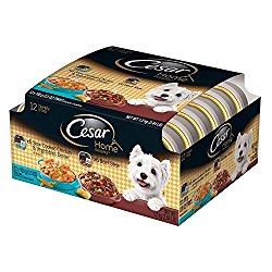 CESAR HOME DELIGHTS Variety Pack Chicken & Vegetables and Beef Stew Dog Food (Two 12-Count Cases)