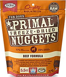 Primal Pet Foods 850334004317 Freeze Dried 5.5 oz Nugget Dog Beef