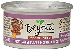 Purina Beyond Natural Canned Cat Food, Grain Free, Turkey, Sweet Potato and Spinach Recipe, 3-Ounce Can, Pack of 12