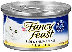 Purina Fancy Feast Flaked Fish & Shrimp Feast Cat Food – (24) 3 oz. Pull-top Can