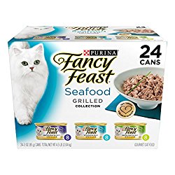 Purina Fancy Feast Grilled Seafood Collection Wet Cat Food Variety Pack (24) 3 oz. Cans