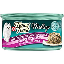 Purina Fancy Feast White Meat Chicken Florentine Cat Food – (24) 3 oz. Pull-top Can