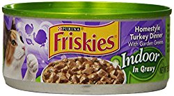 Purina Friskies Indoor Homestyle Turkey Dinner with Garden Greens in Gravy Cat Food – (24) 5.5 oz. Pull-top Can