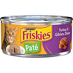 Purina Friskies Pate Turkey & Giblets Dinner Cat Food – (24) 5.5 oz. Pull-top Can