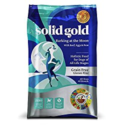 Solid Gold Barking at the Moon Holistic Dry Dog Food, Beef, Eggs & Peas, Grain & Gluten Free, Active Dogs of All Life Stages, All Sizes, 24lb Bag