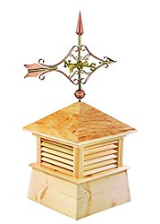 Good Directions 18″ Square Kent Wood Cupola with Cottage Victorian Arrow