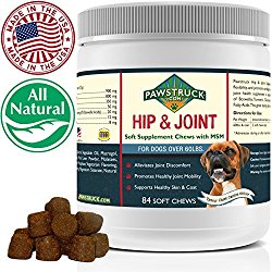 Natural Hip and Joint Supplement for Dogs in Bulk – Soft Chew Pain Relief & Prevention, Glucosamine For Dogs w/ Chondroitin & MSM for Healthy Canines, Made in USA (Large & Giant Dogs – 84 Count)
