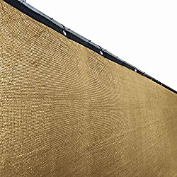 ALEKO 5 x 50 Feet Beige Fence Privacy Screen Outdoor Backyard Fencing Privacy Windscreen Shade Cover Mesh Fabric With Grommets
