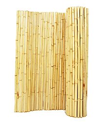 Backyard X-Scapes BAMA-BF05 Natural Rolled Bamboo Fence, 1″ D x 6′ H x 8′ L