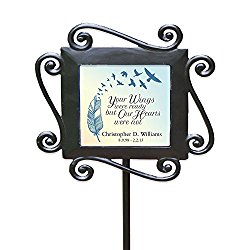 GiftsForYouNow Wrought Iron Personalized Memorial Garden Stake, 28” by 8.5”