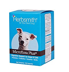Herbsmith Microflora Plus Capsule for Pet Digestion, 120 Capsules