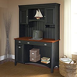 Stanford Computer Desk with Hutch in Antique Black