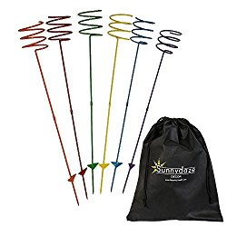 Sunnydaze Heavy Duty Multi Colored Outdoor Drink Holder Stakes-Set of 6