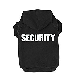 BINGPET BA1002-1 SECURITY Patterns Printed Puppy Pet Hoodie Dog Clothes Large
