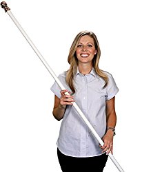 Flag Pole 5 Ft – Heavy Duty Aluminum Spinning Tangle Free Flagpole By American Signature for Sale! – Best Quality Wall Mount Flagpole for Residential or Commercial. (White, 5′)