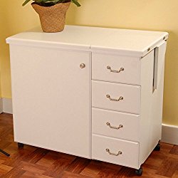 Norma Jean Wooden Sewing Table Desk Finish: White