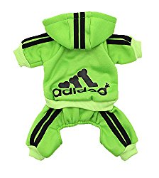Scheppend Adidog Pet Clothes for Dog Cat Puppy Hoodies Coat Winter Sweatshirt Warm Sweater,Green S