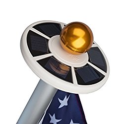 Sunnytech 2nd Generation Solar Flag Pole 20led Light , Brightest, Most Powerful, Longest Lasting & Most Flag Coverage with State-of-art Sunnytech Technology, LED Downlight Lights up Flag on Most 15 to 25Ft Flagpole for Night Lighting, Eco-friendly, Energy-saving, Upgraded Electric Circuit