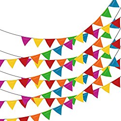 250pcs Multicolor Pennant Banner,LOOBJOYGAME 263Ft Nylon Fabric Decorations Flags