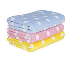 3 Pack 3 Colors Fleece Pet Dog Blanket & Lovely Baby Best Puppy Blanket for Car,Couch,Bed & Soft Small Dog and Cat Blankets