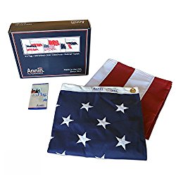 American Flag 3×5 ft. Tough-Tex the Strongest, Longest Lasting Flag by Annin Flagmakers, 100% Made in USA with Sewn Stripes, Embroidered Stars and Brass Grommets.  Model 2710