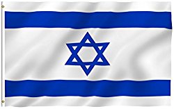 ANLEY [Fly Breeze] 3×5 Foot Israel Flag – Vivid Color and UV Fade Resistant – Canvas Header and Double Stitched – Israeli National Flags Polyester with Brass Grommets 3 X 5 Ft