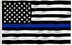 ANLEY [Fly Breeze] 3×5 Foot Thin Blue Line USA Flag – Vivid Color and UV Fade Resistant – Canvas Header and Double Stitched – Honoring Law Enforcement Officers Flags Polyester with Brass Grommets
