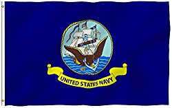 ANLEY [Fly Breeze] 3×5 Foot US Navy Flag – Vivid Color and UV Fade Resistant – Canvas Header and Double Stitched – USA Naval Military Polyester Flags with Brass Grommets 3 X 5 Ft