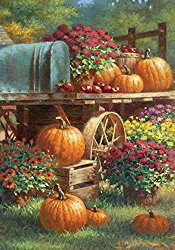 Toland – Farm Pumpkin – Decorative Harvest Fall Autumn Flower Floral Rustic USA-Produced Garden Flag