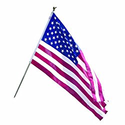 Valley Forge Flag All American Series 3 x 5 Foot Polycotton US American Flag Kit with 6-Foot Steel Pole and Bracket
