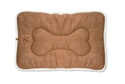 Best Pet Supplies – Heavy Duty Double Sided Machine Washable Crate Mat / Cushion – Small, Light Brown Suede
