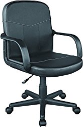 Comfort Products 60-2381 Bonded Leather Mid-Back Office Chair, Black