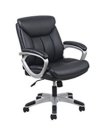Essentials Leather Executive Computer/Office Chair with Arms – Ergonomic Swivel Chair (ESS-6020)