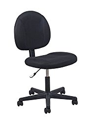 Essentials Swivel Upholstered Armless Task Chair – Ergonomic Computer/Office Chair, Black (ESS-3060)