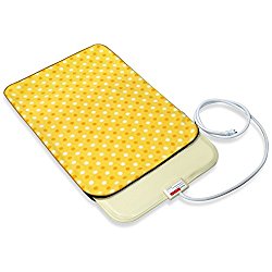 Fluffy Paws Indoor Pet Bed Warmer Electric Heated Pad with Free Cover (Dual Temperature & UL Certified), Yellow Dot Small – 12.3″ x 18″