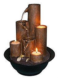Alpine WCT202 Tiered Column Tabletop Fountain with 3-Candles