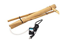 Bamboo Accents Water Fountain Spout, Complete Kit includes Submersible Pump for Easy Install, Handmade Indoor/Outdoor Natural Split-Free Bamboo (Adjustable Height Large – 18 Inches)