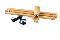 Bamboo Accents Zen Garden Water Fountain Spout, Complete Kit includes Submersible Pump for Easy Install, Handmade Indoor/Outdoor Natural Split-Free Bamboo (Three Arm Design – 18 Inches)