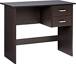 OneSpace 50-7005ES Modern Writing Desk with 2 Side Drawers, Espresso