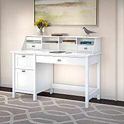 Broadview Pure White Desk with Drawers and Organizer