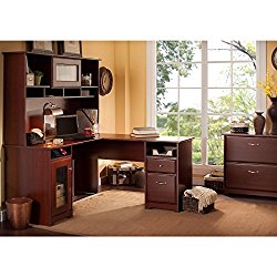 Cabot L Shaped Desk with Hutch and Lateral File Cabinet