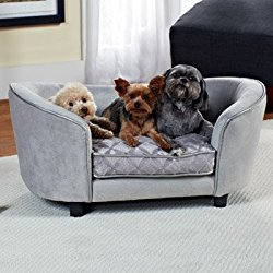 Enchanted Home Pet Quicksilver Pet Sofa Bed, 34 by 3 by 15.5-Inch, Silver