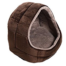Milliard Premium Plush Pet Bed/Cave/Dome/Tent/Igloo/Burrow – The Most Comfortable and Cozy place for your Pet – 14”x14”x14